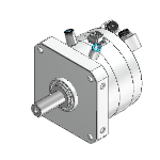 Semi-rotary drives with displacement encoder